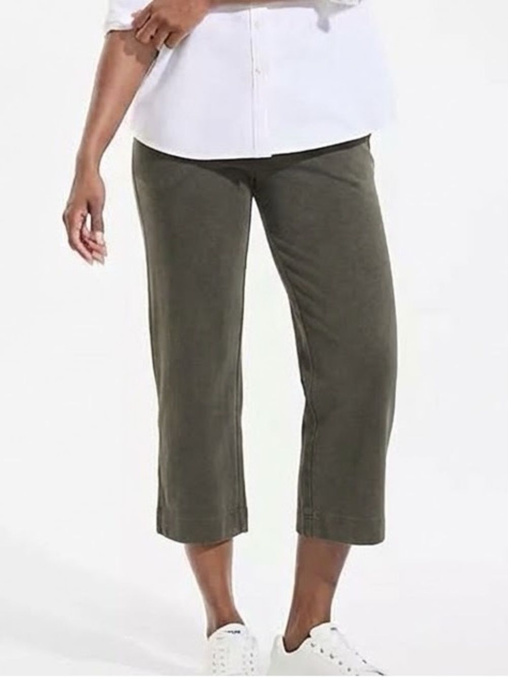 Lands End Women’s Starfish Mid Rise Pull On Crop Pants Size Medium (10-12)